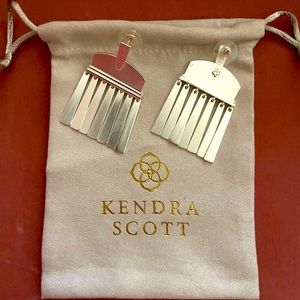 Brushed silver Kendra Scott paintbrush earrings
